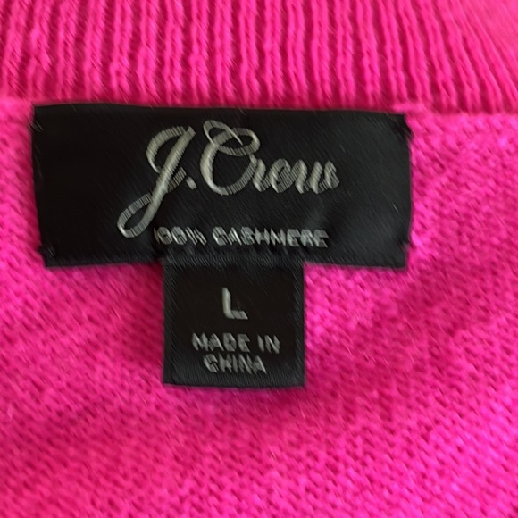 J. Crew 100% Cashmere Sweater Women's Fitted  L Pink Lightweight Knit EUC - Picture 4 of 10